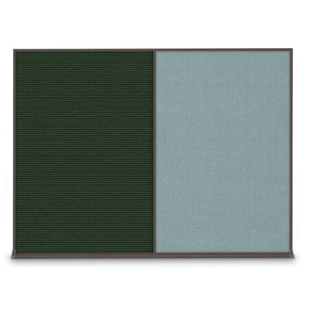 United Visual Products Double Door Radius Plus Corkboard, 60"X UV8004PLUS-BLACK-KEYLIME